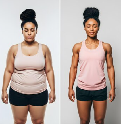 Antes e depois — Juliana R. perdeu -22kg